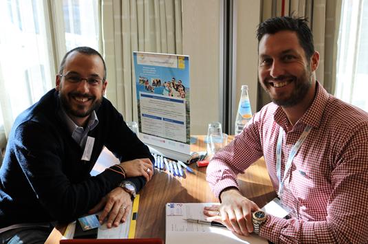 Paul Gallina of Southbourne School of English with Paulo Cecchin of British European Centre