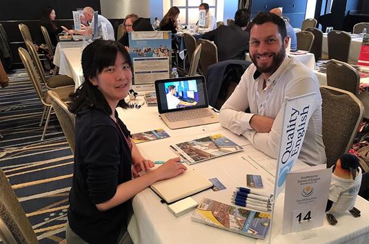 Paul Gallina of Southbourne School of English with Kei Takahashi of DEOW Ltd