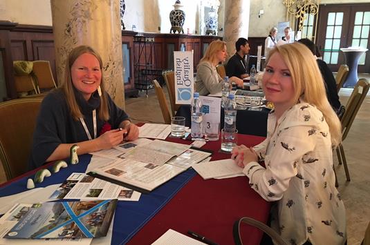 Laura MacKinlay of ECS Scotland  with Olga  Stefanitskaya of Travelmart - Copy