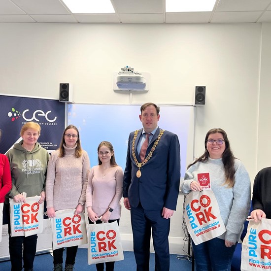Cork English College welcomed the Lord Mayor of Cork, Cllr. Kieran McCarthy