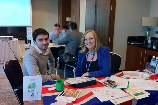 Judy Loren of Excel English with Anar of Azeri Student
