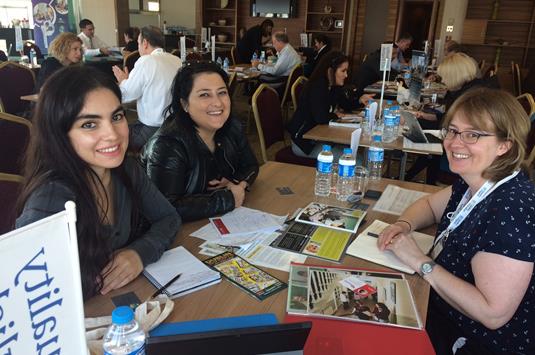 Janice Horner of Horner School of English with Sinem Ece and Evrim Erdemli of Global Vision