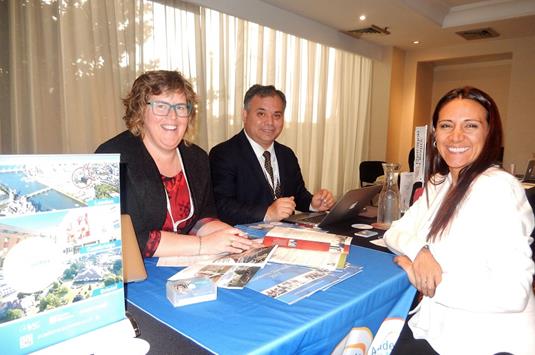 Helen Lami and Francisco Bastos of Academic Summer with Martha Sanchez of Blue Studies International