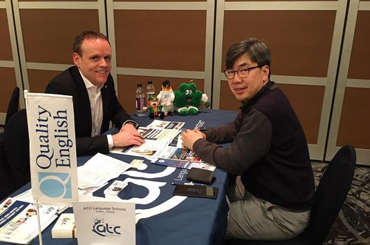 Colm O'Byrne of ATC Language Schools with Gregory Baik of Good Winners Consulting