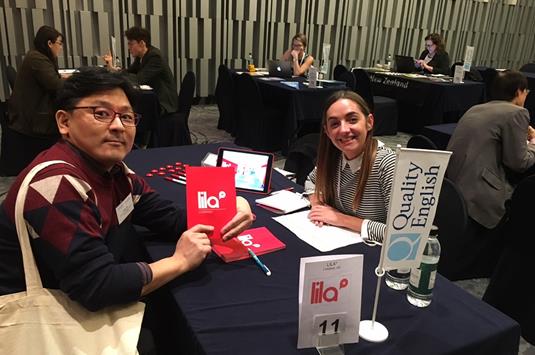 Stacey McGee of Lila with Bryan Yeo of UK Education Institute