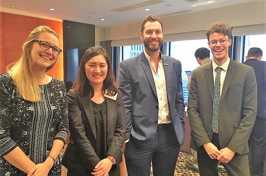 Jennifer Phillips of WESLI, Ayumi Owata of Tstutomo Tanaka of Tanaka International, Paul Gallina of Southbourne and Kieran Hayde