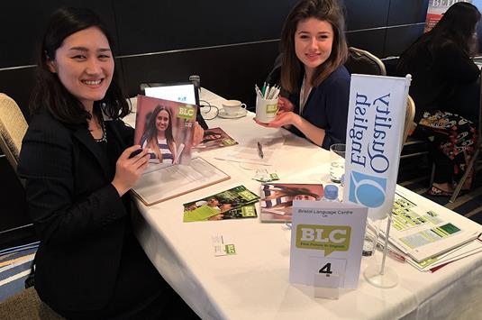 Lucy Storm of Bristol Language Centre with Ayumi Iwata of Tanaka International