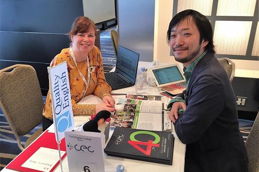 Micheline Bradley of Cork English College with Yuhi Fujioka of Enginnier