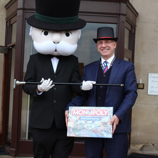 Concord College featured on Shrewsbury Monopoly board game