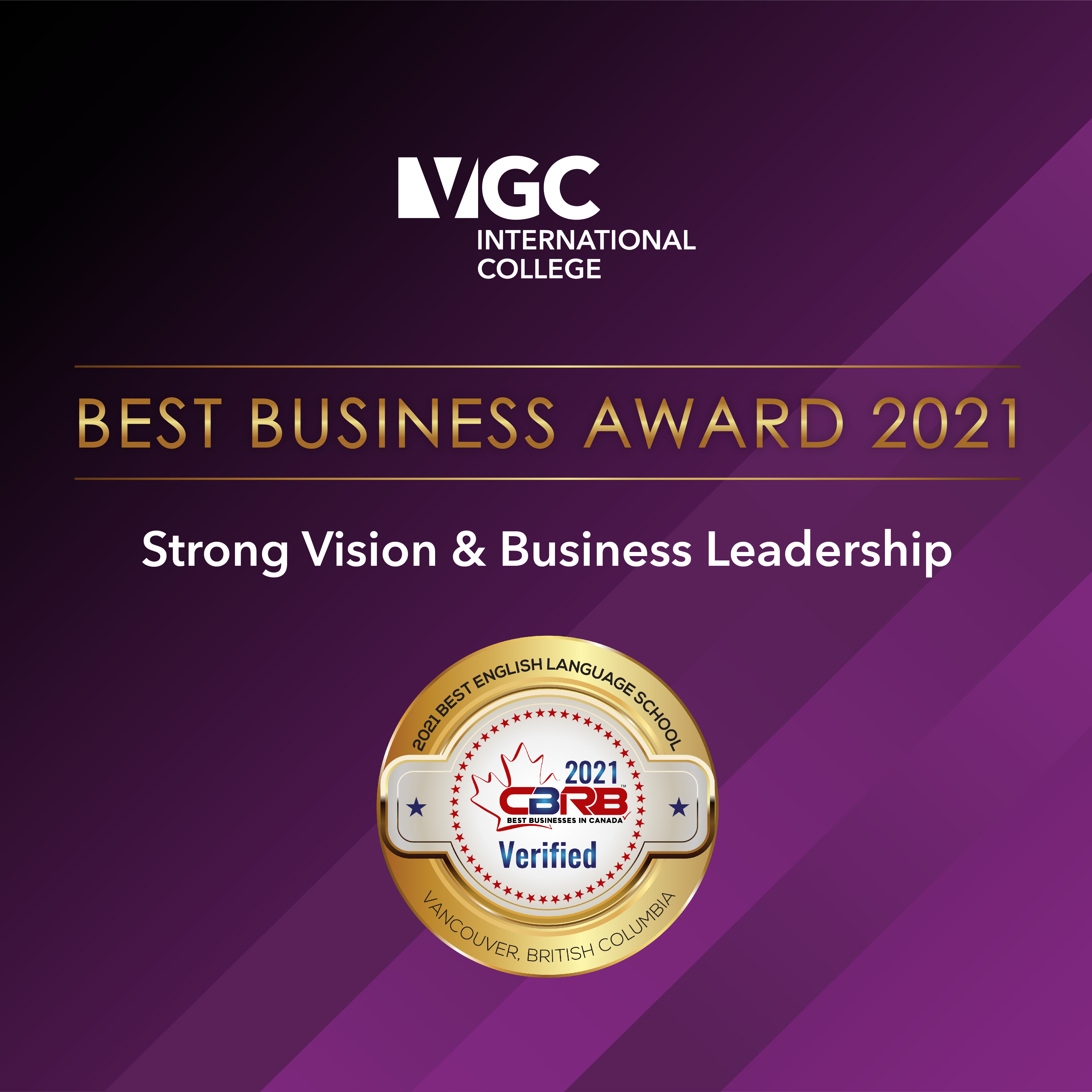 VGC International College wins Canadian Business Review Board (CBRB) as