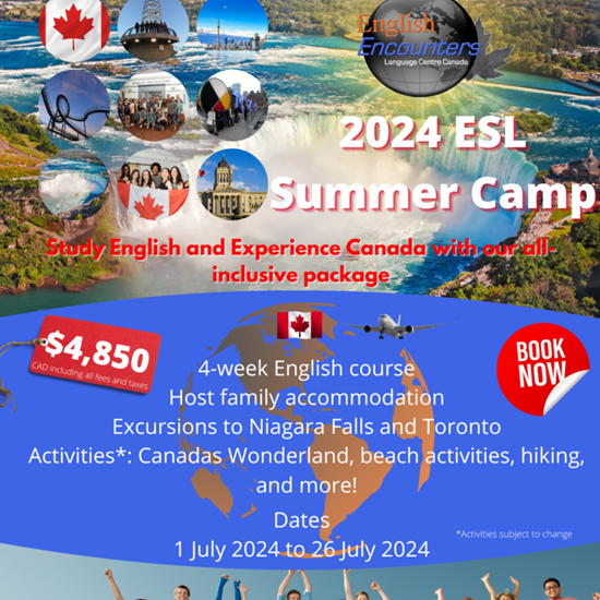 English Encounters in Canada offering All Inclusive ESL Summer Camp 2024